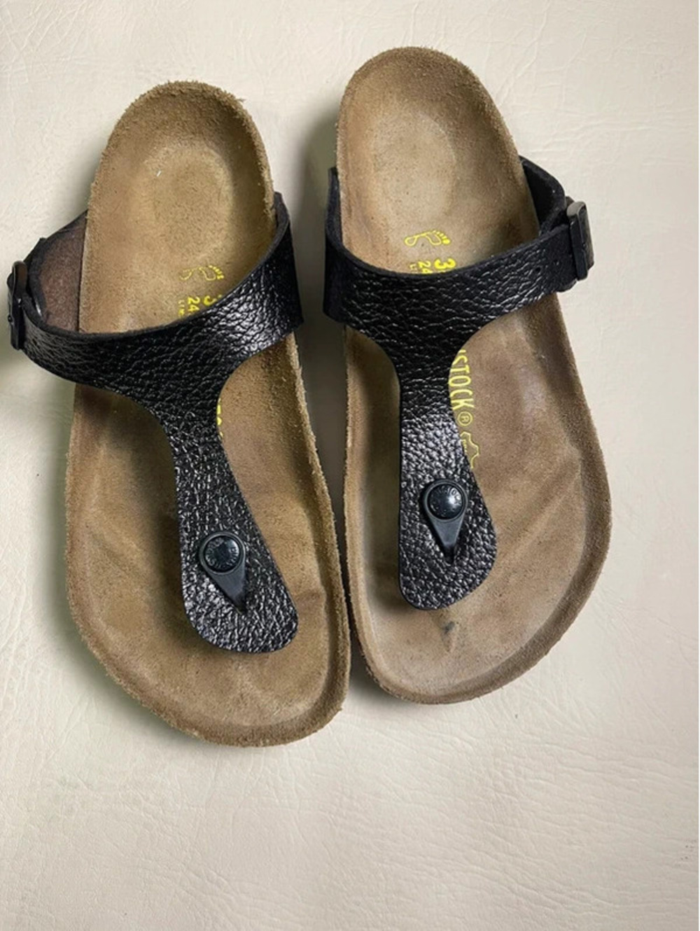Birkenstocks sandals size 38 L7 M5 re-dyed black